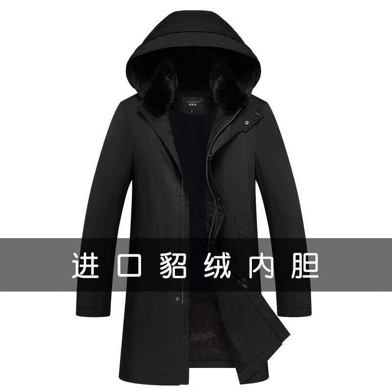 款皮草尼克服进口天鹅绒十字貂貂皮大衣貂绒派克服冬季加厚保暖外套男