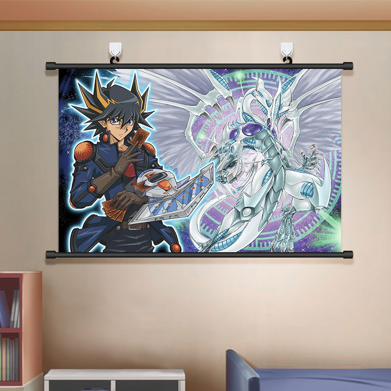 狼天影  游戏王5ds海报挂画不动游星尘龙卷轴动漫二次元装饰画可来图