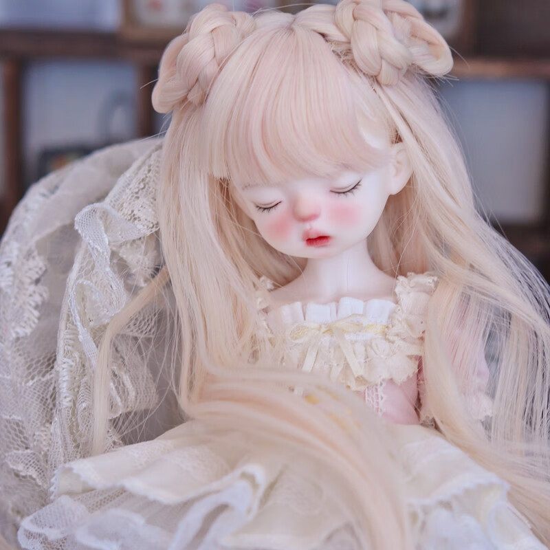 6分娃娃假发60cm叶罗丽假毛长卷发bjd芭比娃娃换装假发高温丝头发 6分