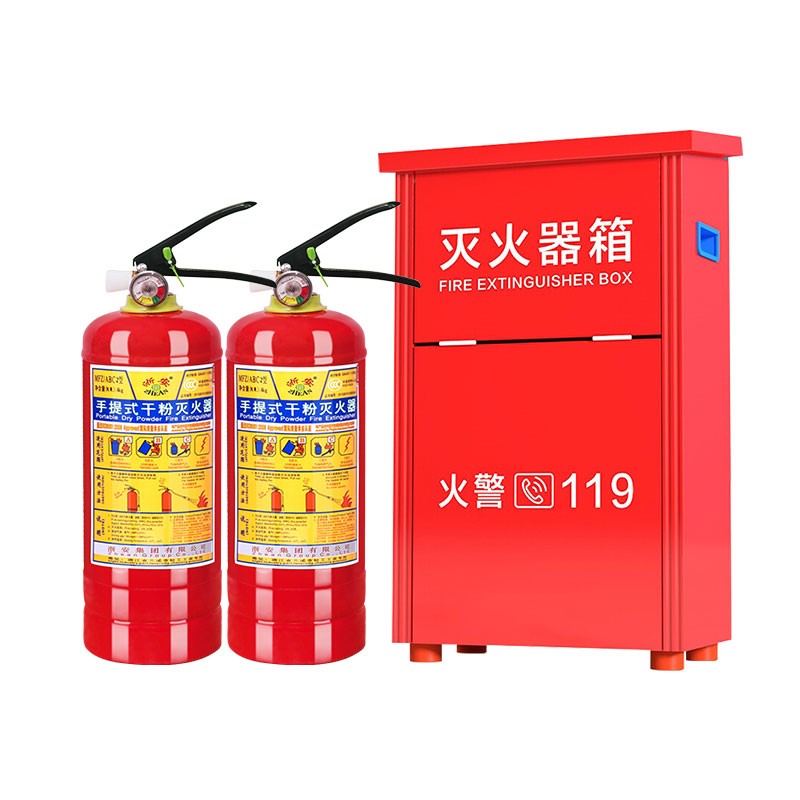 手提式干粉灭火器套装新国标车载家用公司商 2kg 六氟丙烷 干粉灭火器