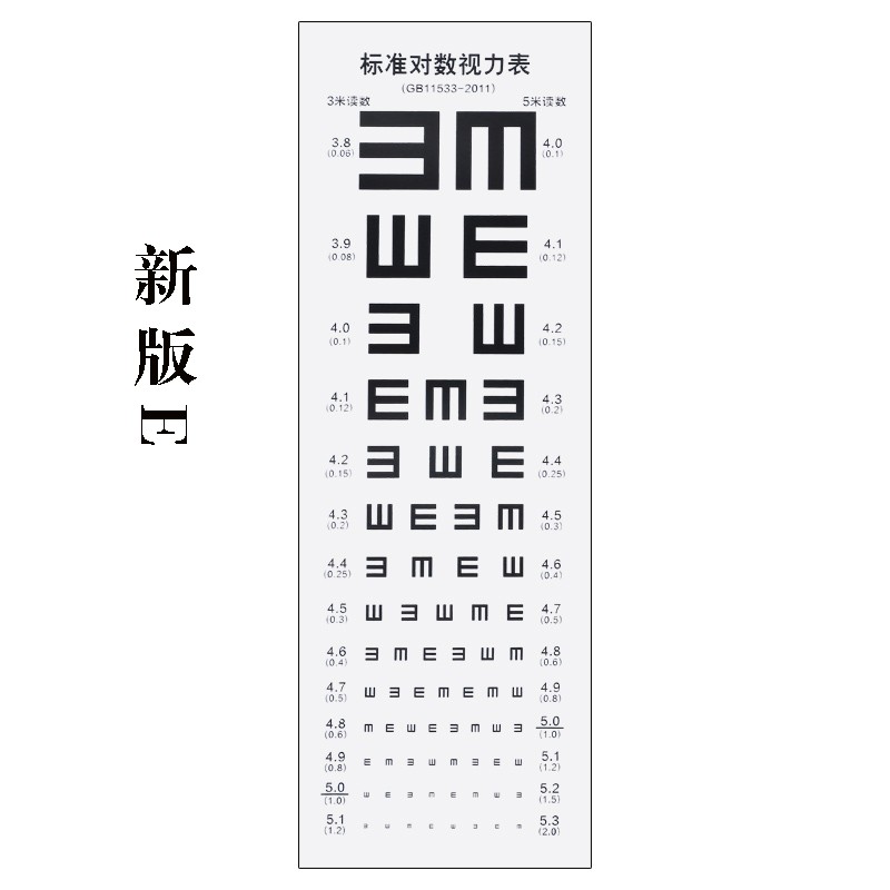丰帆 加厚pvc材质标准视力表墙贴新国标e字c型水苹果幼儿园儿童对数