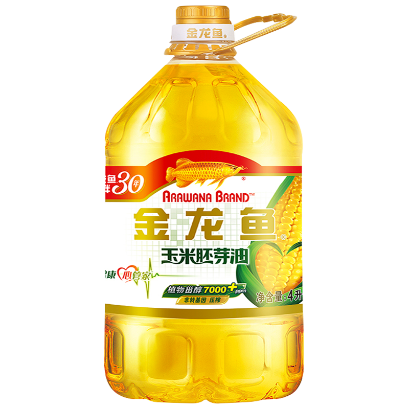 金龙鱼玉米油4L非转基因压榨家用炒菜食用油烘焙压榨植物油 4L*1桶
