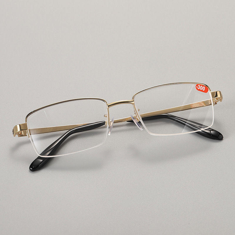 天然水晶近视眼镜男女商务石头镜配度数高清护目清凉耐磨眼镜 白水晶