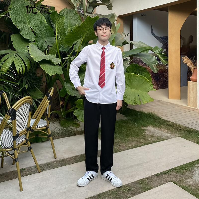 优旋毕业季中学生高中生校服班服春季学院风苋红格学生装套装 男生