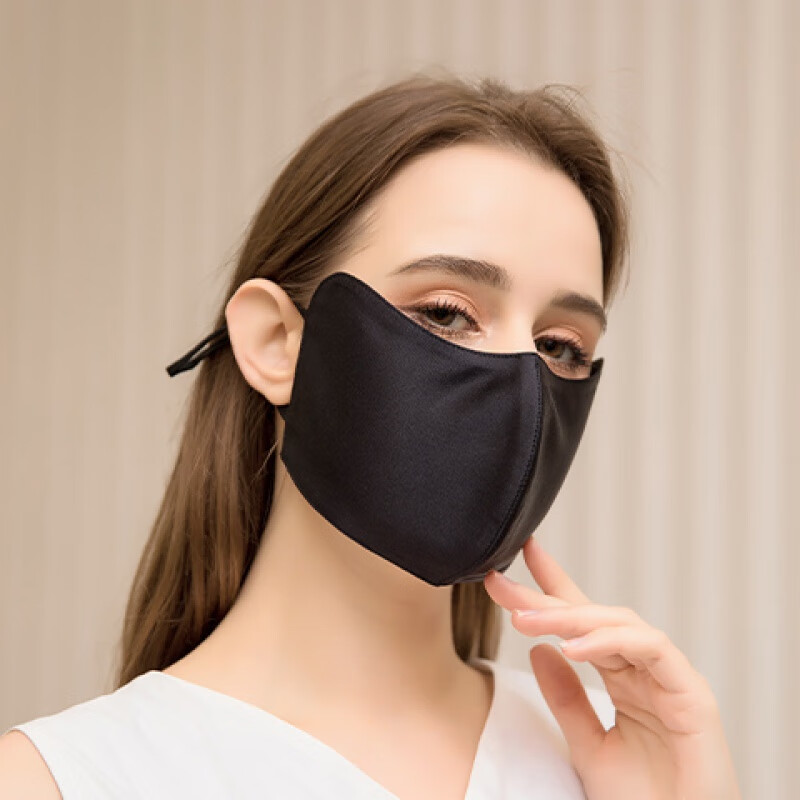 韩蔓语真丝加大口罩桑蚕丝防晒防紫外线夏季防晒面纱加宽不勒耳男士