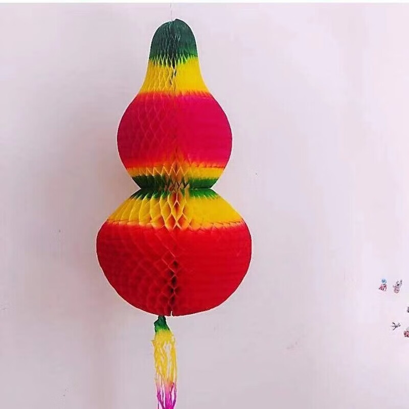xkj端午节挂的纸葫芦用品五月节五彩纯红色彩色庭院装饰节庆用品 28