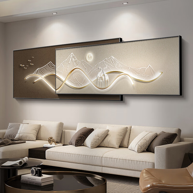 村客厅装饰挂画沙发背景墙2024新款现代简约画背有靠山叠 a 逐鹿山原