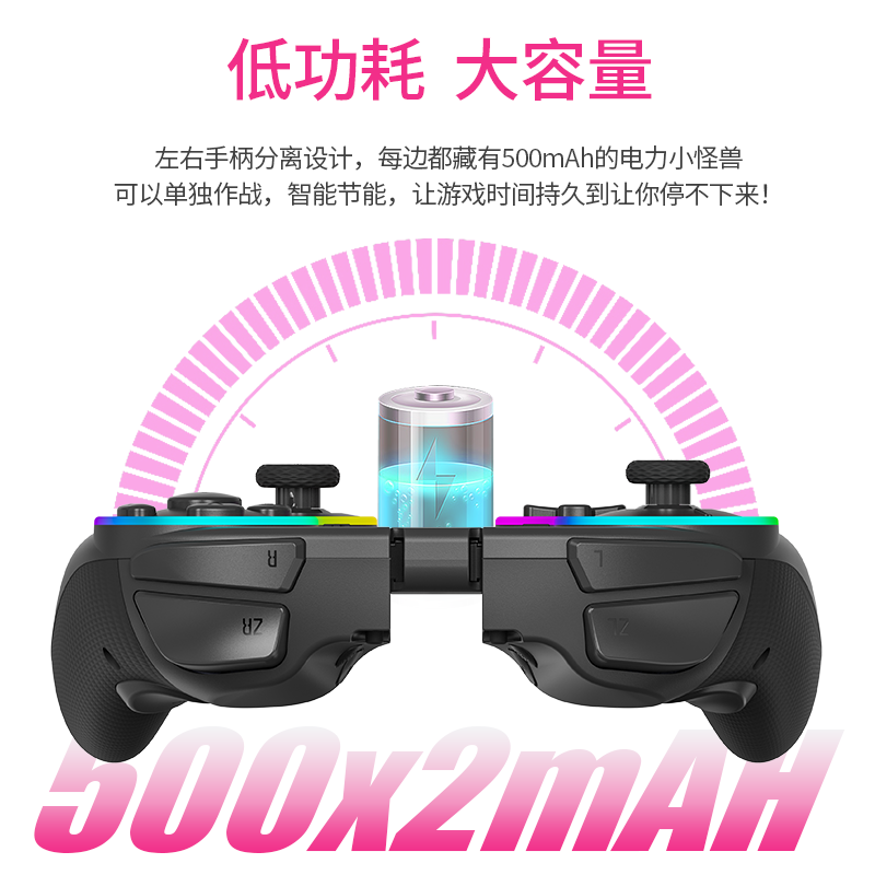 MOMEN魔门Switch游戏手柄Joy-Con适用任天堂原装NS主机双霍尔摇杆分离式无线蓝牙手柄 复古炫彩震动体感 JoyCon手柄-复古版【全新升级双霍尔摇杆】黑色 JoyCon复古游戏手柄
