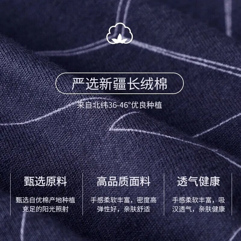 浪莎男士内裤男生男款棉质平角裤裤衩男式四角裤短裤头男人春秋 4条装[条纹时尚款] 4条 3XL /185