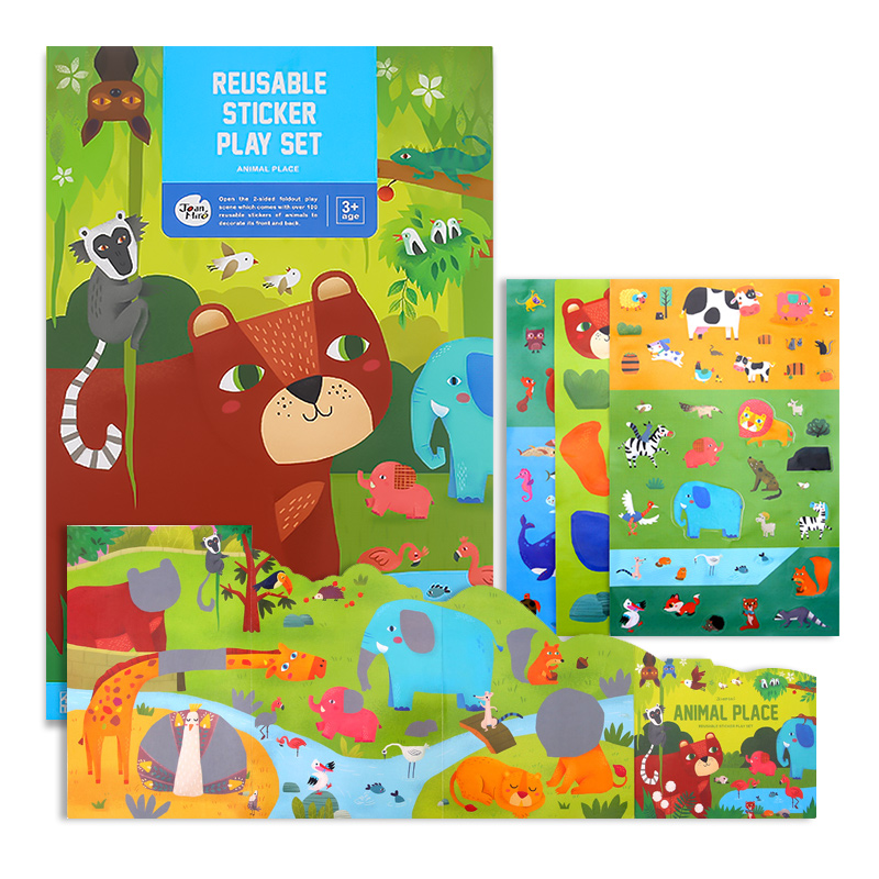贴纸书幼儿园3-4岁6宝宝反复粘贴贴画书早教益智玩具 静电贴-动物之家