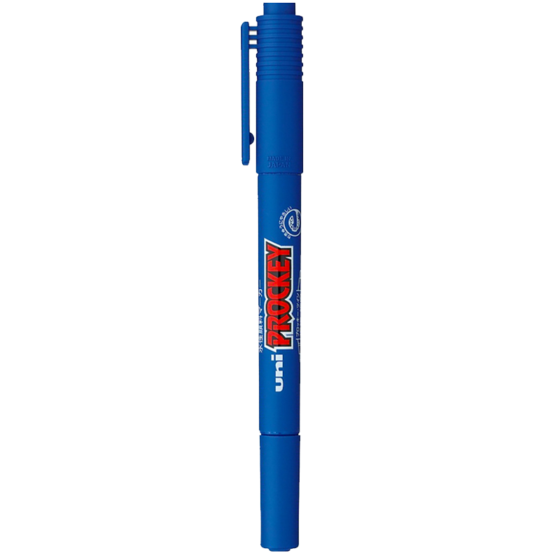 拍3件 三菱（Uni）双头水性记号笔/马克笔/多用签字笔/勾线描边笔 细0.4mm粗0.9mm PM-120T蓝色 1支装 15.88元（合5.29元/件)