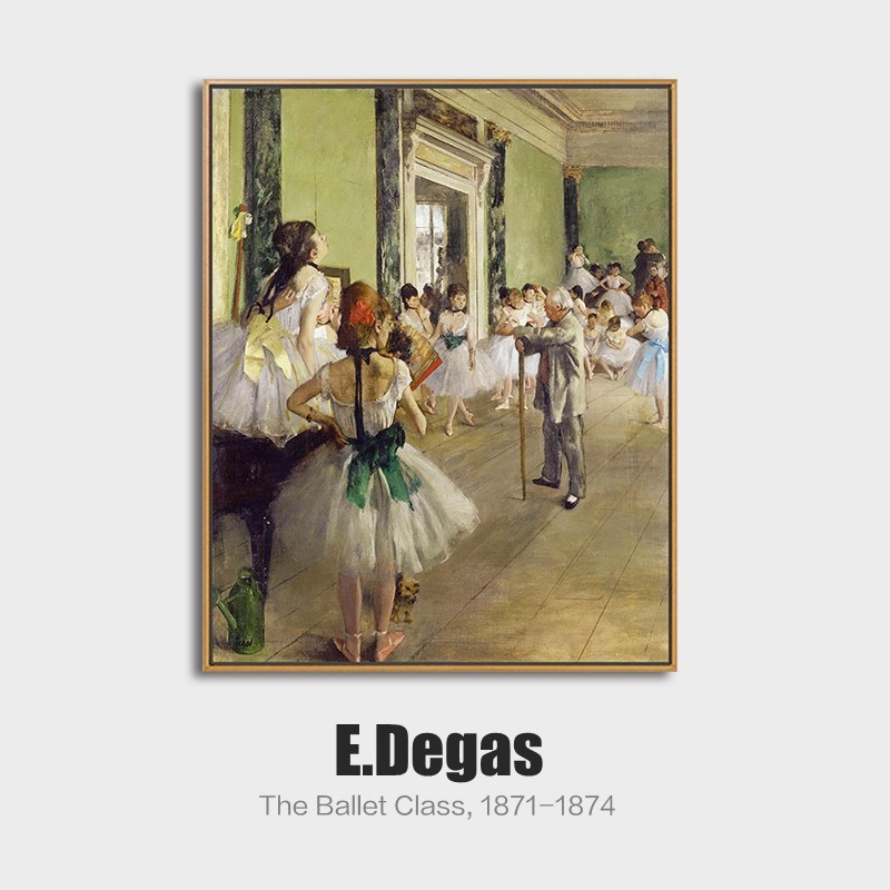 史历克 客厅装饰画德加作品芭蕾舞课欧式人物油画风格壁画卧室书房