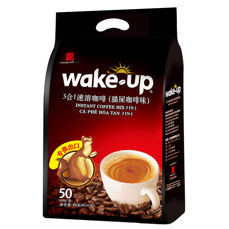 威拿咖啡 威拿 越南进口咖啡猫屎咖啡味三合一速溶咖啡粉袋装 850*1袋