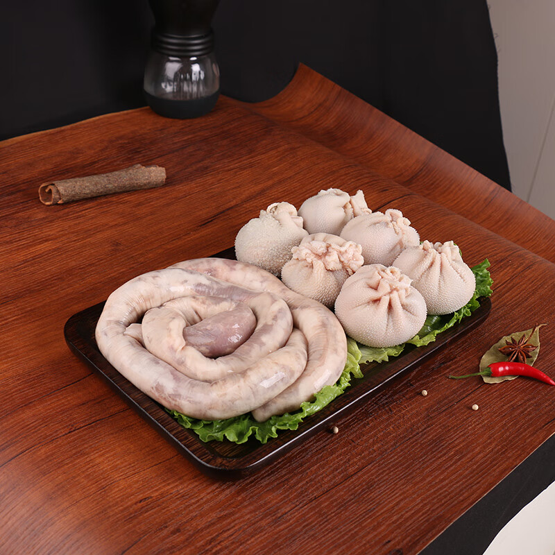 锡牧思 内蒙古特产肚包肉新鲜羊肉肠网红手工肚包羊肉血肠配韭菜花蘸料 肚包肉2斤+羊肉肠2斤