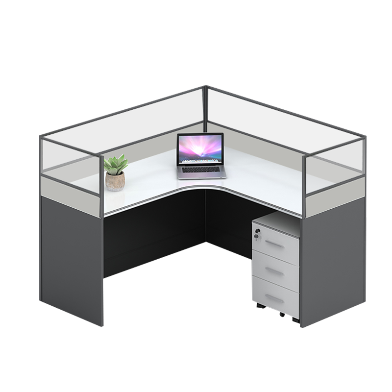 顺富美(SHUNFUMEI) 办公桌 1.4米屏风卡位一组单位职员位带拐角屏风工位 办公家具一站式采购