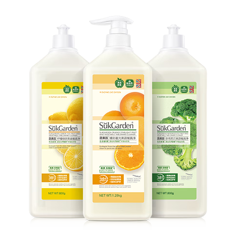 蔬果园（SukGarden）洗洁精轻松去油家庭装洗涤剂果蔬餐具清洁剂宝宝餐具可用2.88kg