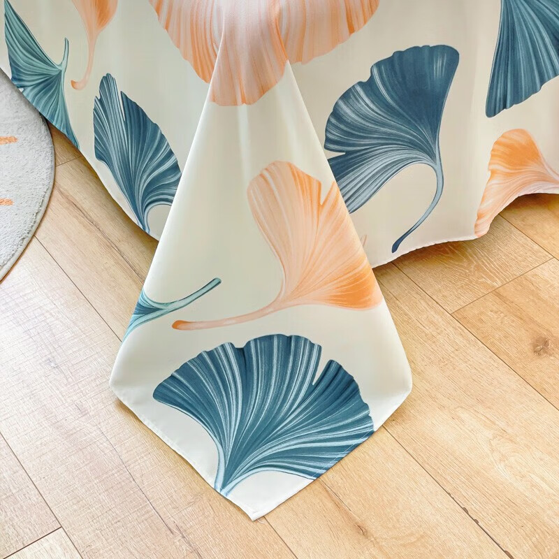 多兰诗（Duolanshi）磨毛四件套 斜纹印花卡通套件被套床单宿舍四季床上四件套 银杏花开米 1.2米 床单款 -被套150*200 三件套