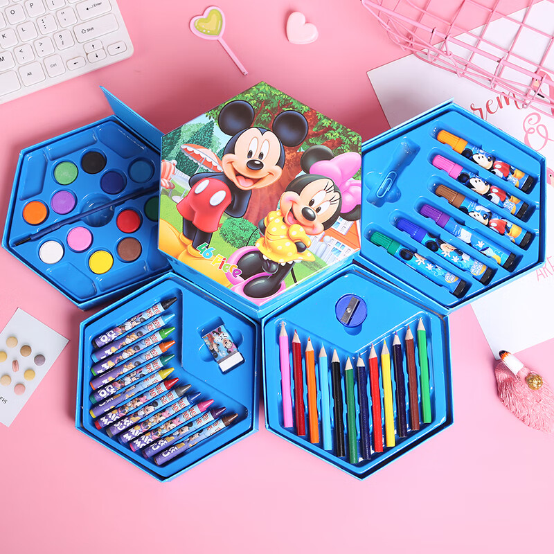 水彩笔画画套装46色小学生幼儿园软头 儿童绘画礼物  文具奖品批发