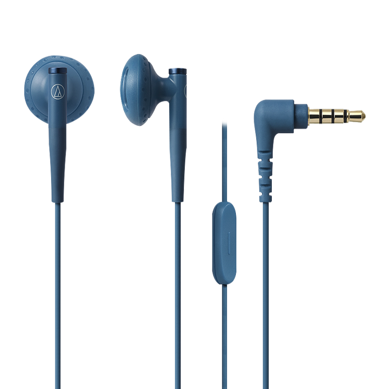铁三角（Audio-technica） C200IS 半入耳 手机通用 线控耳麦耳机 蓝色
