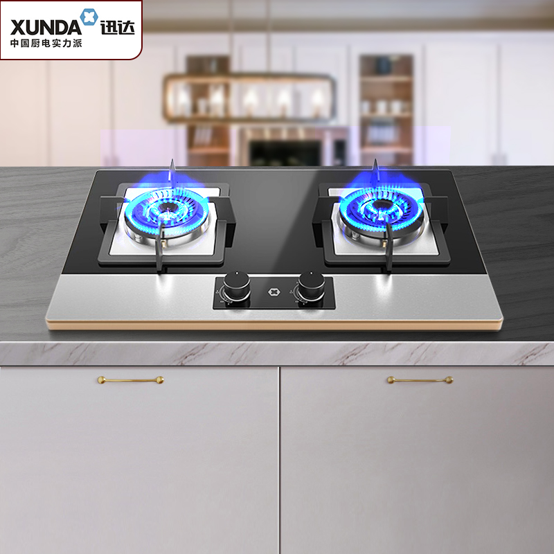迅达 xunda jzt-2-db8803l平板灶 家用猛火平板双灶 免开孔 天然气