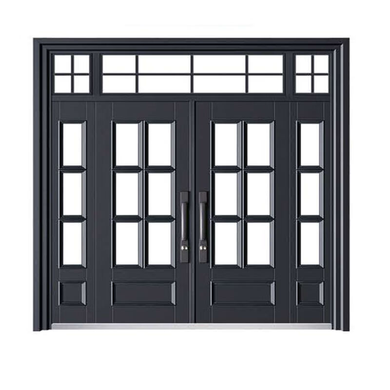 德骊嘉农村别墅进户玻璃大门双开门锌钛合金铜门防盗不锈钢家用乡村