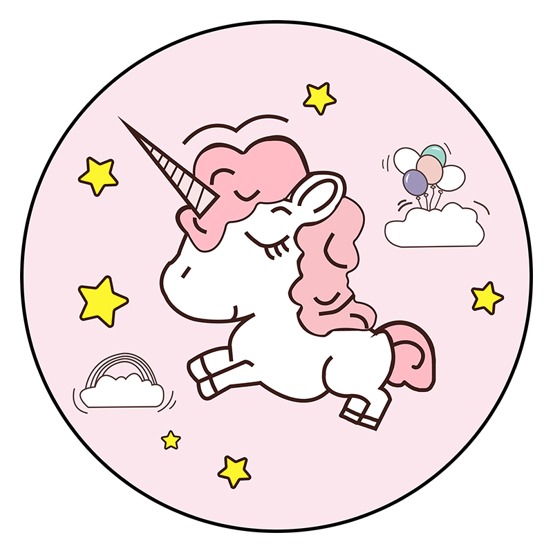 电竞椅地毯卡通圆形儿童卧室可爱少女爬行毯魔法阵吊篮椅电脑椅垫 桔