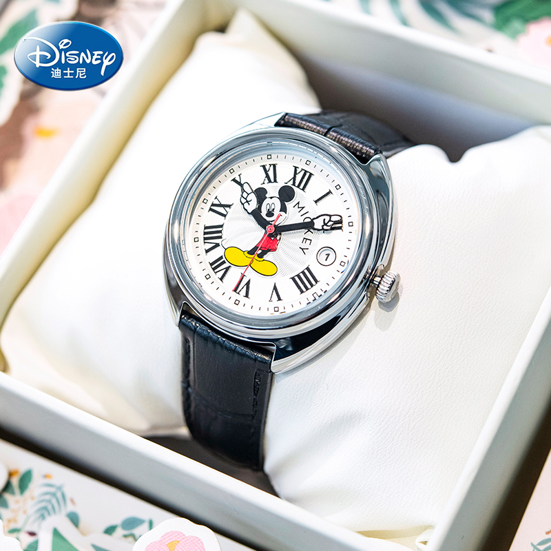 迪士尼(disney)米奇手表女学生老鼠女士复古生日礼物初高中生百迪手表