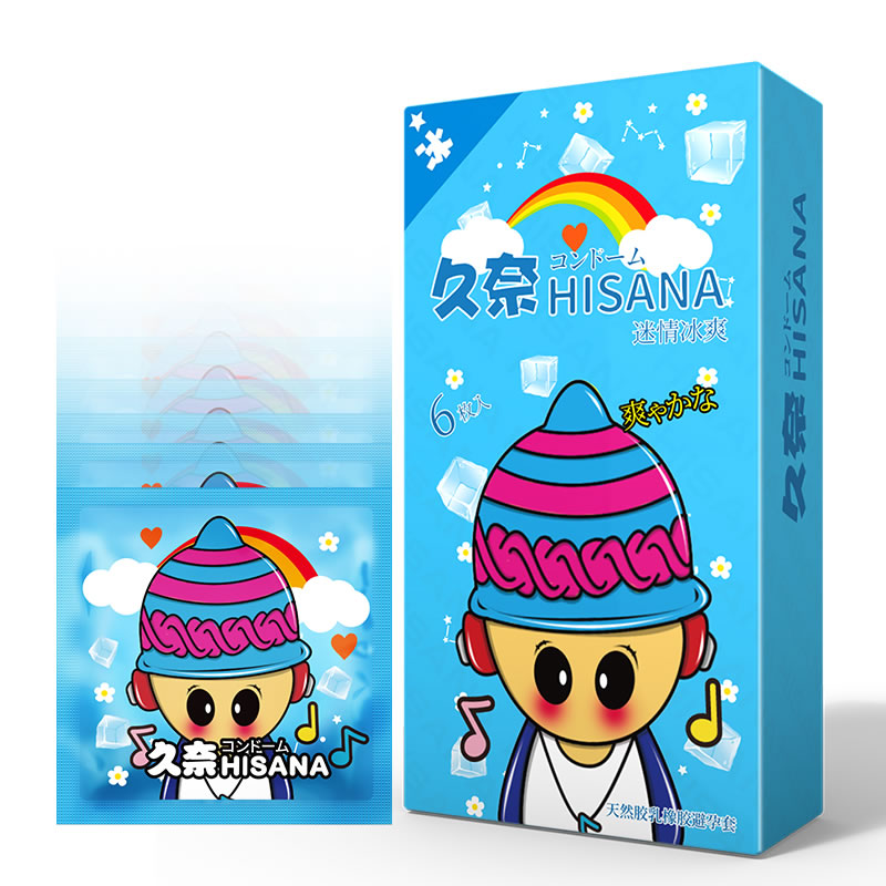 套男用安全套冰感薄荷超薄平面情趣性用品进口套套 冰爽薄6只(卡通装)