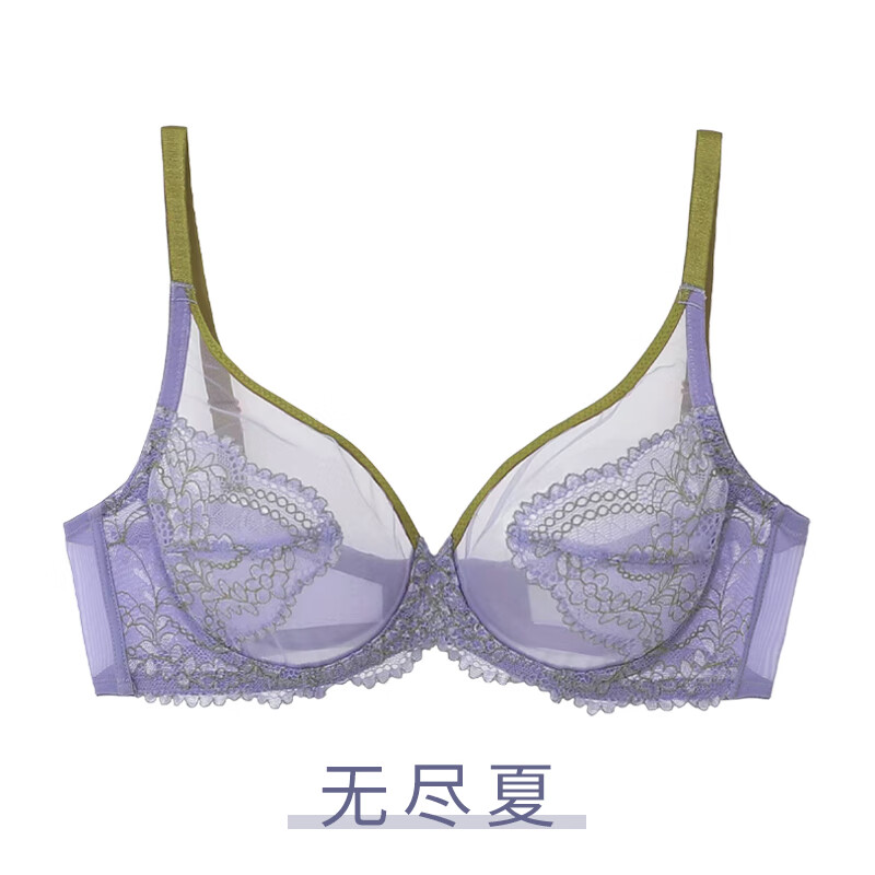 布谷南飞内衣女大胸显小胸薄款套装聚拢全罩杯收副乳防下垂款大码文胸 「无尽夏」 70B32B