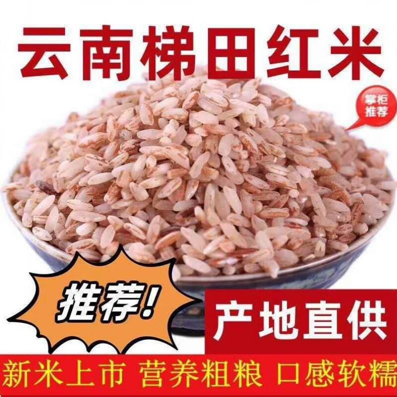 云南哈尼梯田紅米紅糯米軟米哈尼胭脂米大米10斤農(nóng)家新米雜糧粥米 云南梯田紅軟米3斤