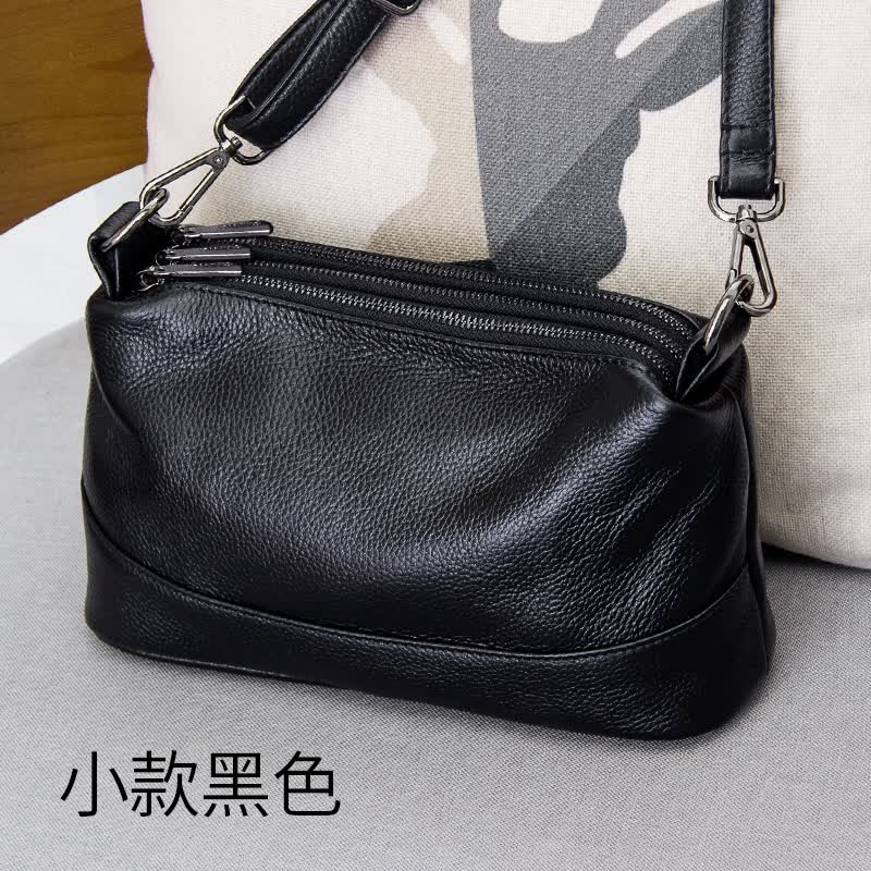 可以背的包包女2021新款潮多拉链多层女包单肩斜挎包软头层牛皮手提包