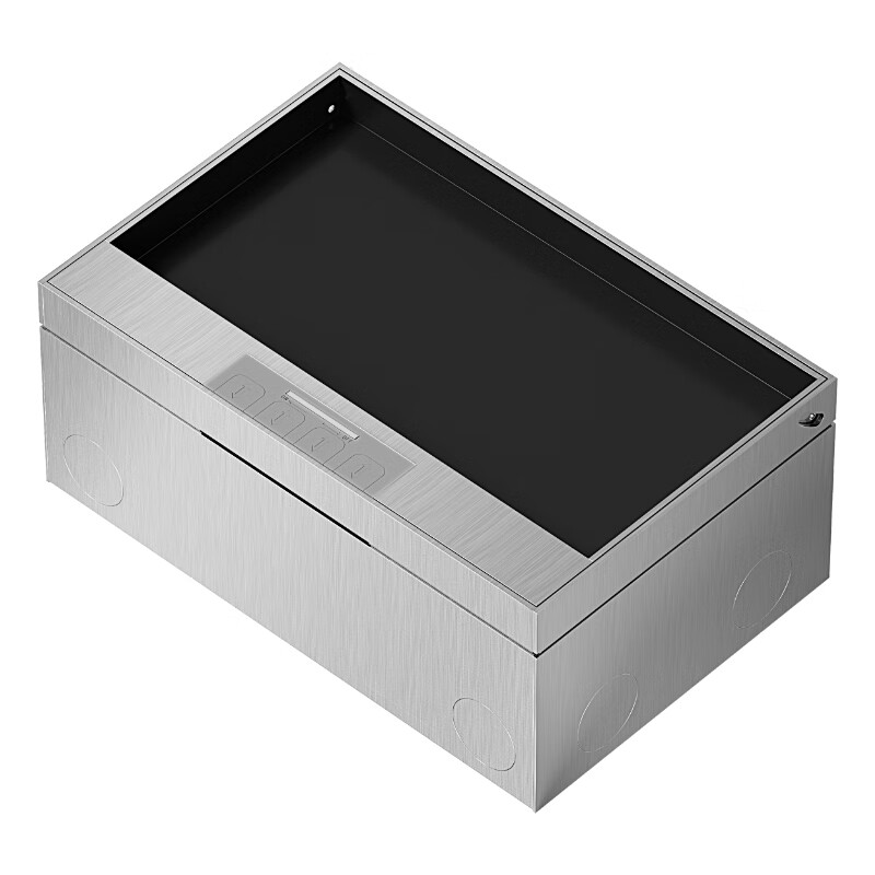 国际电工纯平不锈钢隐形地插座防水隐藏式网络五孔USB地面多种组合地插 200-二位五孔+双USB