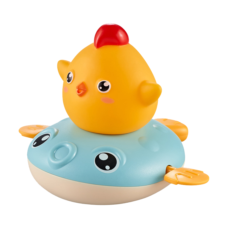 宝宝洗澡玩具儿童沐浴婴儿游泳戏水小乌龟水里玩的男孩女孩小鸭子 游水河豚（蓝色） 123