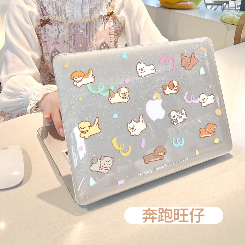 莫瑞（MOROCK）【透亮闪粉】macbook保护壳2025适用苹果笔记本13.6英寸air13磨砂外壳15英寸mac高颜值配件 【奔跑旺仔】透亮闪粉 Air13.6寸A3113/A2681/A3240