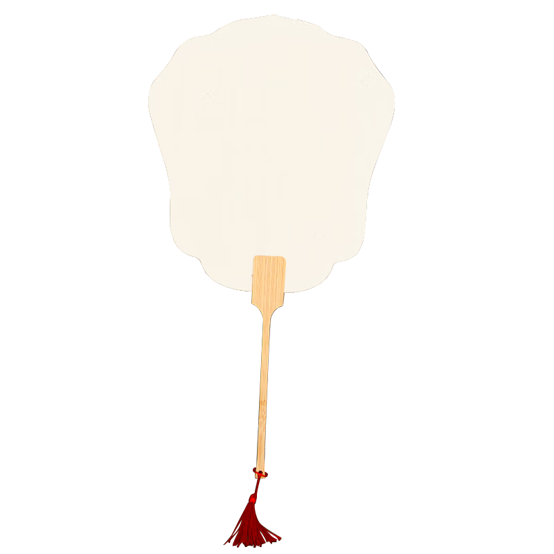 一海堂文化宣纸团扇 双面加厚空白半生熟手绘书法国画扇子国风儿童diy创作 皇冠宣纸空白团扇-白色