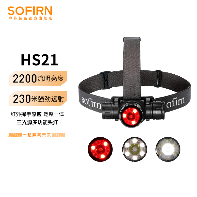 sofirn  HS21 索菲恩头灯强光超长续航户外露营头戴式夜钓钓鱼专用 HS21套餐6K含电池