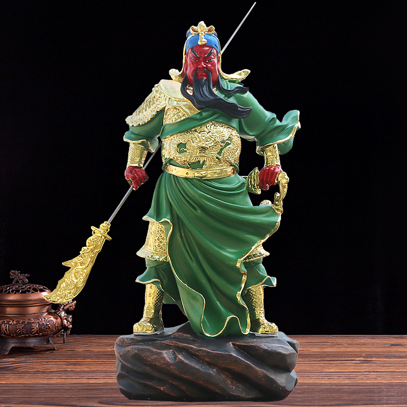 华音殿九龙关公武财神关羽横刀关二爷神像招财供奉摆件关帝圣君树脂