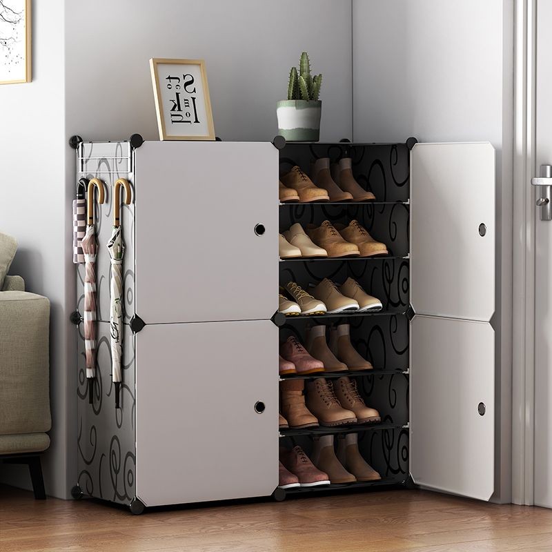 安尔雅  鞋柜简易经济型防尘多层组装家用塑料现代简约小鞋架子收纳柜玄关柜