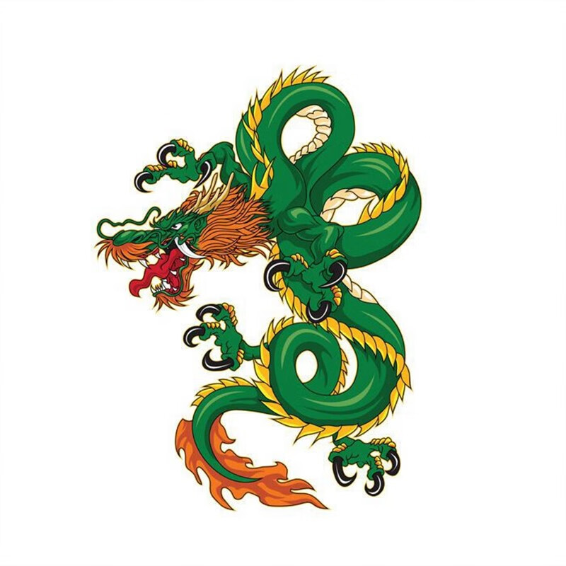 图腾汽车贴纸个性创意吉祥龙贴车门车身3d贴画防水装饰车贴 祥瑞青龙