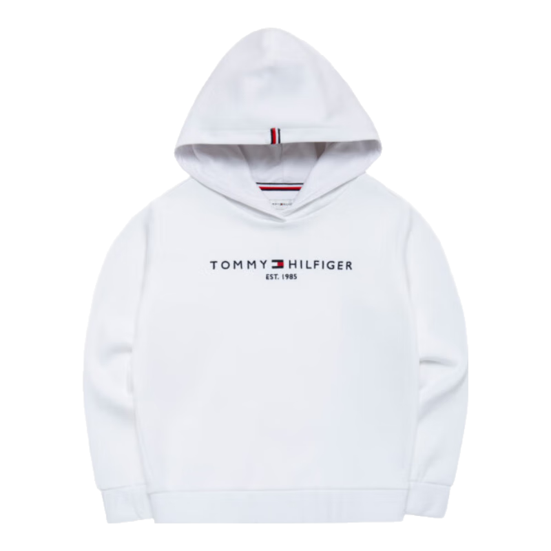 TOMMY HILFIGER湯米童裝衛(wèi)衣春秋季新品女童時尚連帽衛(wèi)衣中大童上衣外套 白色 155 /76【建議身高158-170cm】