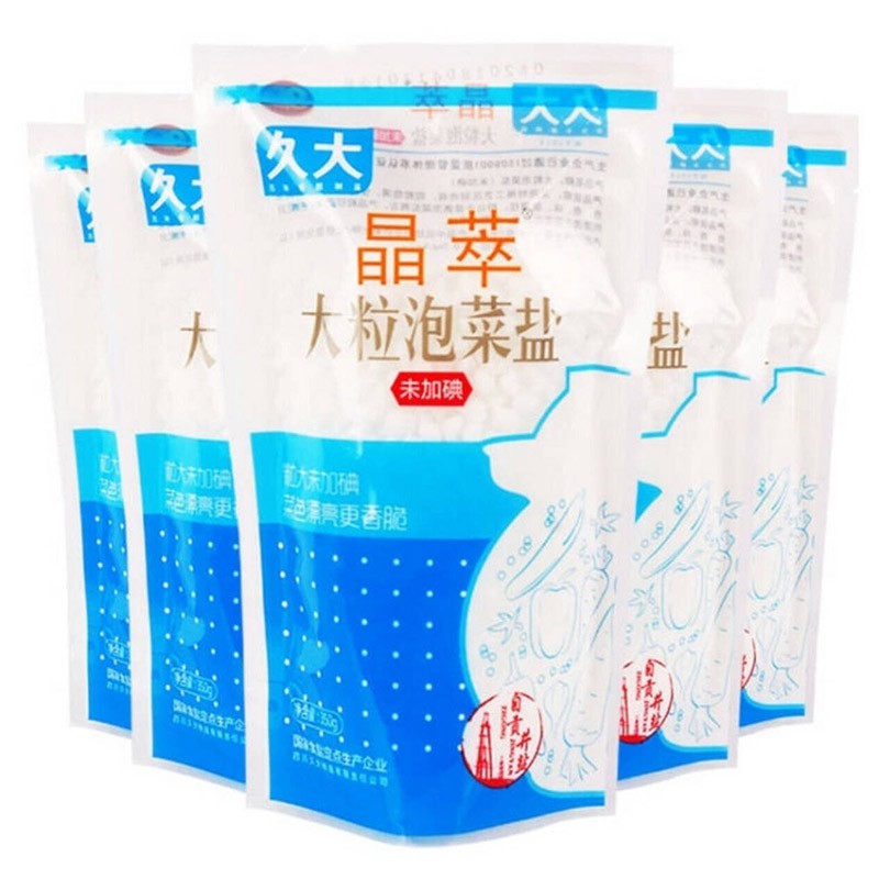 久大 泡菜盐350g大粒食用盐未加碘不含抗结剂 深井盐自贡井盐 4袋