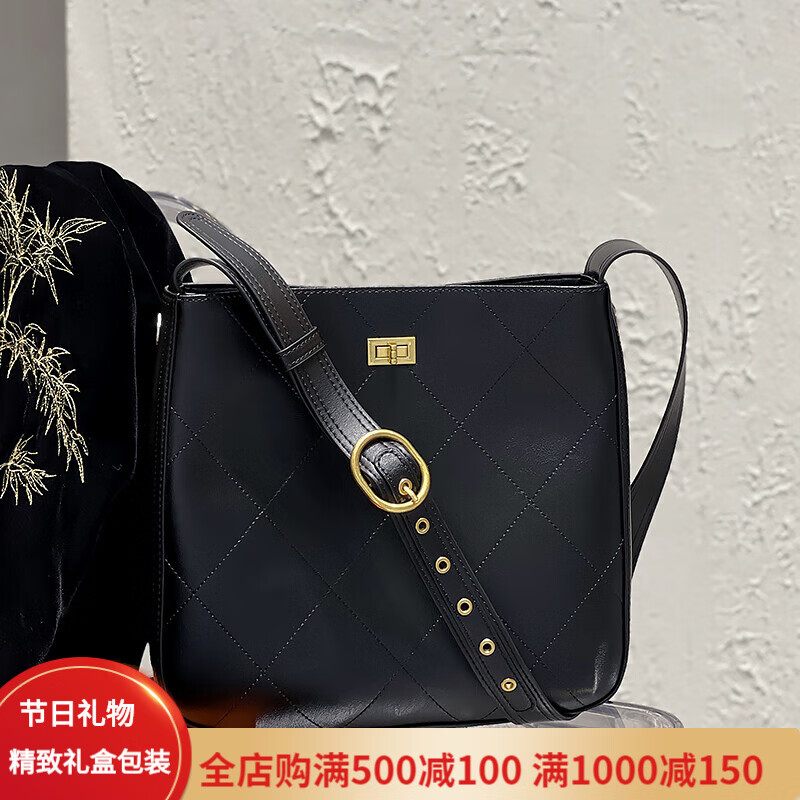 magic king mk女包水桶包小香风牛皮通勤包大容量托特包包女宽肩带单