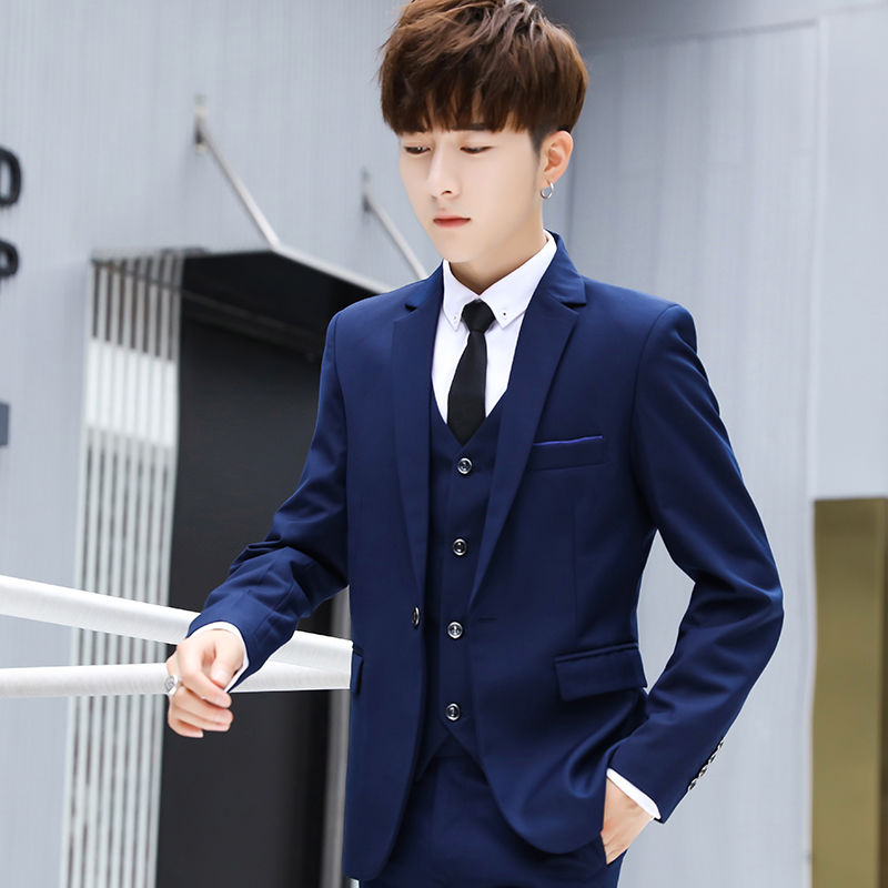 十八岁成人礼服男生男士西服套装韩版伴郎礼服青少年学生修身结婚正装