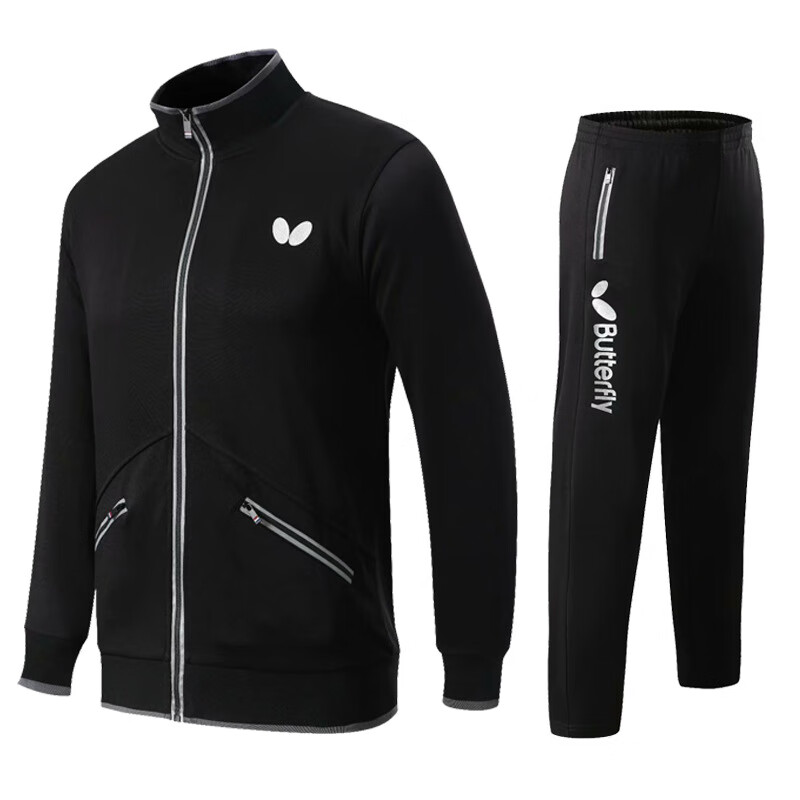 ting蝴·蝶新款秋冬装乒乓球服套装外套长裤拉链南韩丝面料秋冬装运动