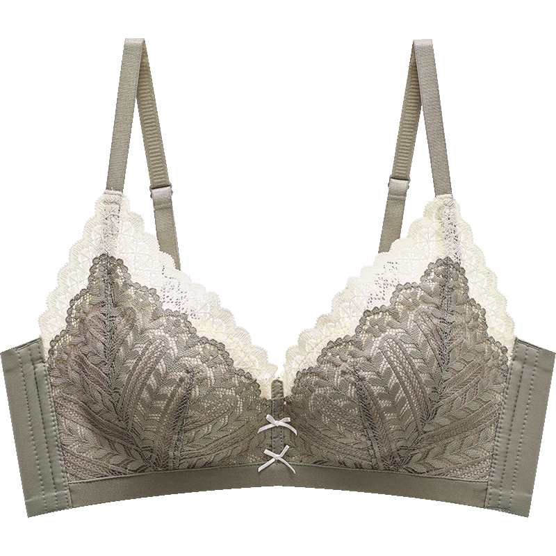 都市丽人内衣女莫代尔婴肌棉蕾丝无钢圈聚拢甜美文胸 2B15C4