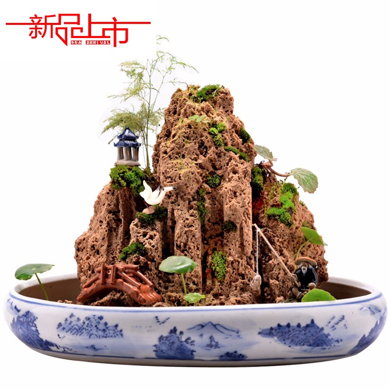 毕驰吸水石假山盆景上水石微景观假山石头奇石原石观赏石桌面装饰摆件
