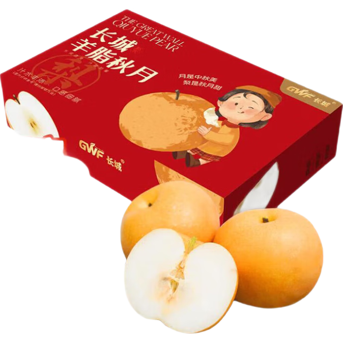 京鲜生 长城羊脂秋月梨 正宗特大果 净重7斤 6-8粒 生鲜水果礼盒