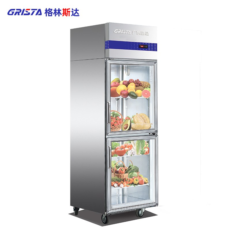 e款立式四门冰箱后厨冰柜全铜管不锈钢饭店酒店厨房冷柜麻辣烫展示柜