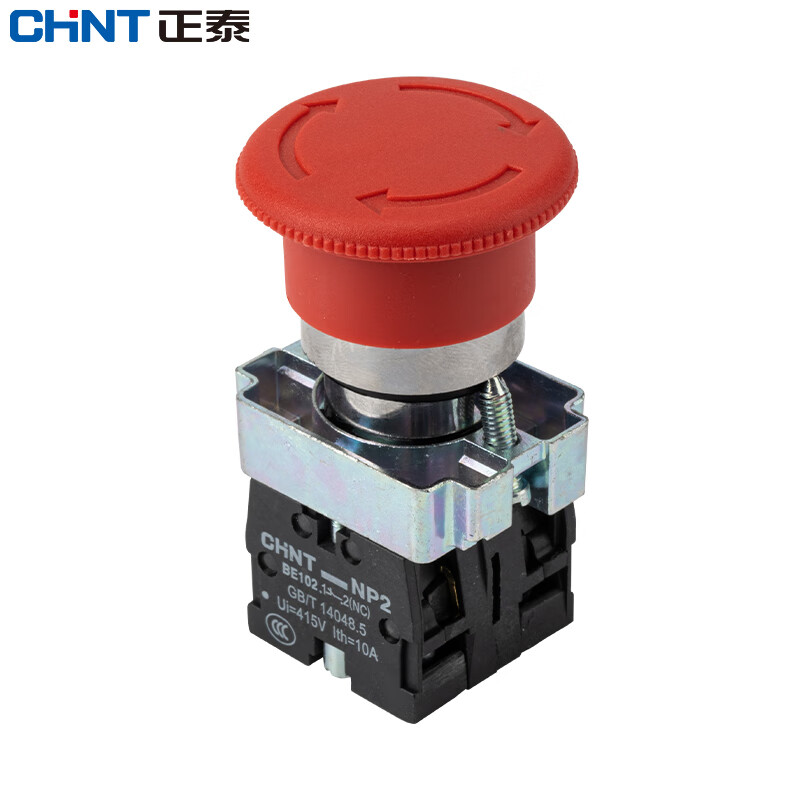 正泰(chnt)np2-bs545 急停按钮开关一常开一常闭紧急停止开关蘑菇头