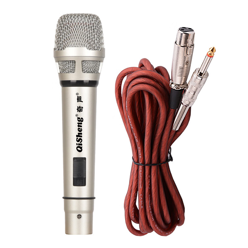 奇声(qisheng)有线话筒麦克风 家用ktv功放音响直播k歌专业带线会议